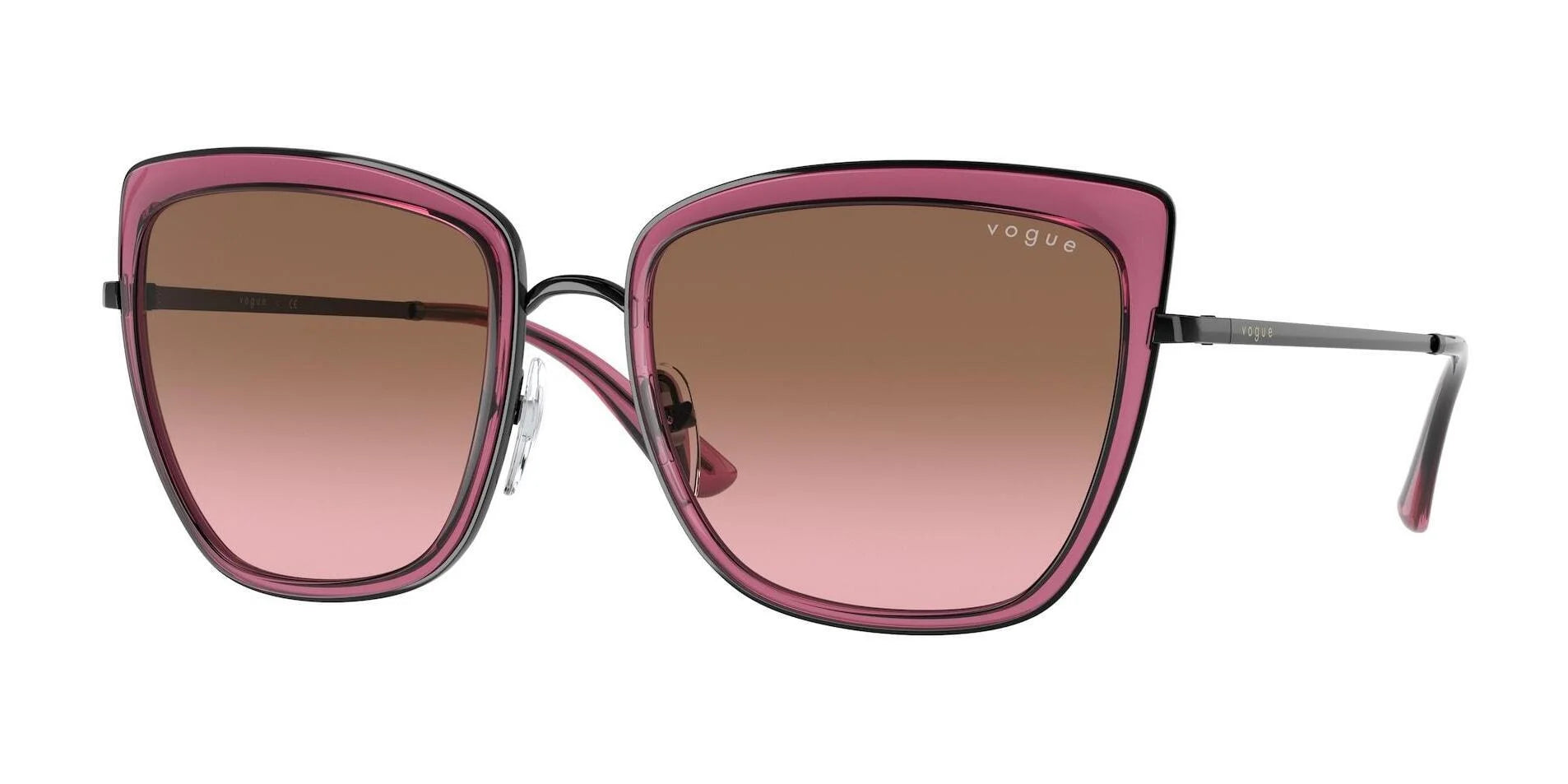 Vogue VO4223S Sunglasses Black / Transparent Cherry / Pink Gradient Brown