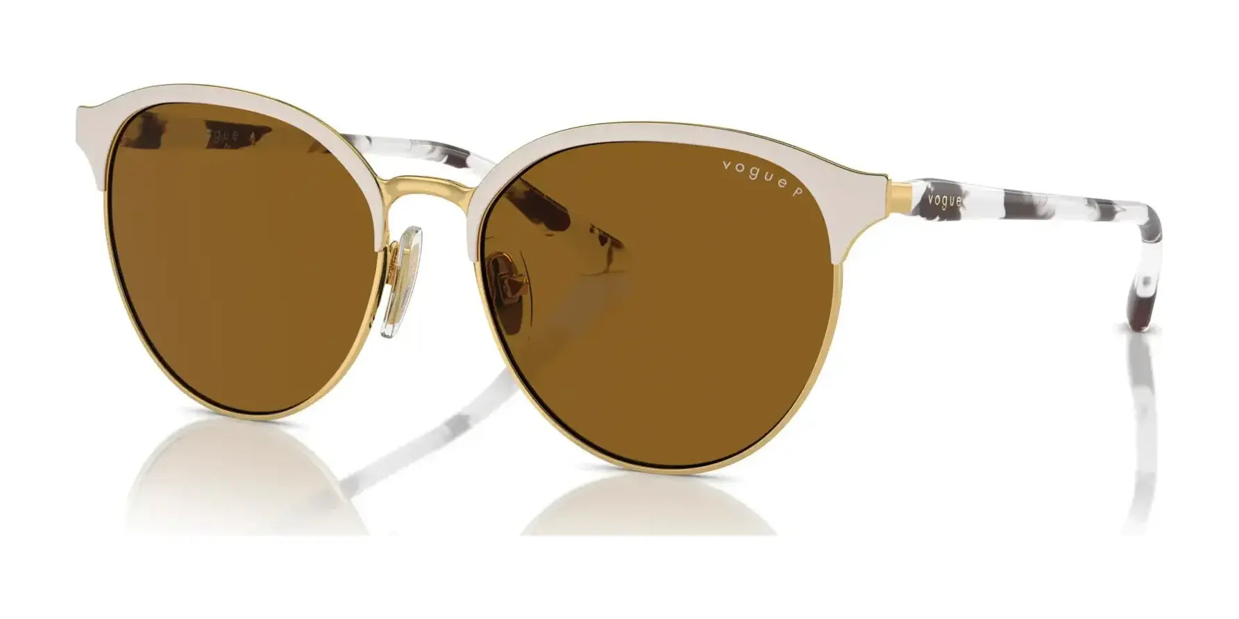 Vogue VO4303S Sunglasses Top Matte Beige / Gold / Dark Brown Polarized