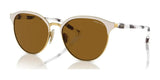 Vogue VO4303S Sunglasses Top Matte Beige / Gold / Dark Brown (Polarized)