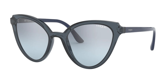 Vogue VO5294S Sunglasses | Size 55 / Top Transparent Blue / Blue №27647C / Light Azure Mirror Gradient Black (1N 58%)