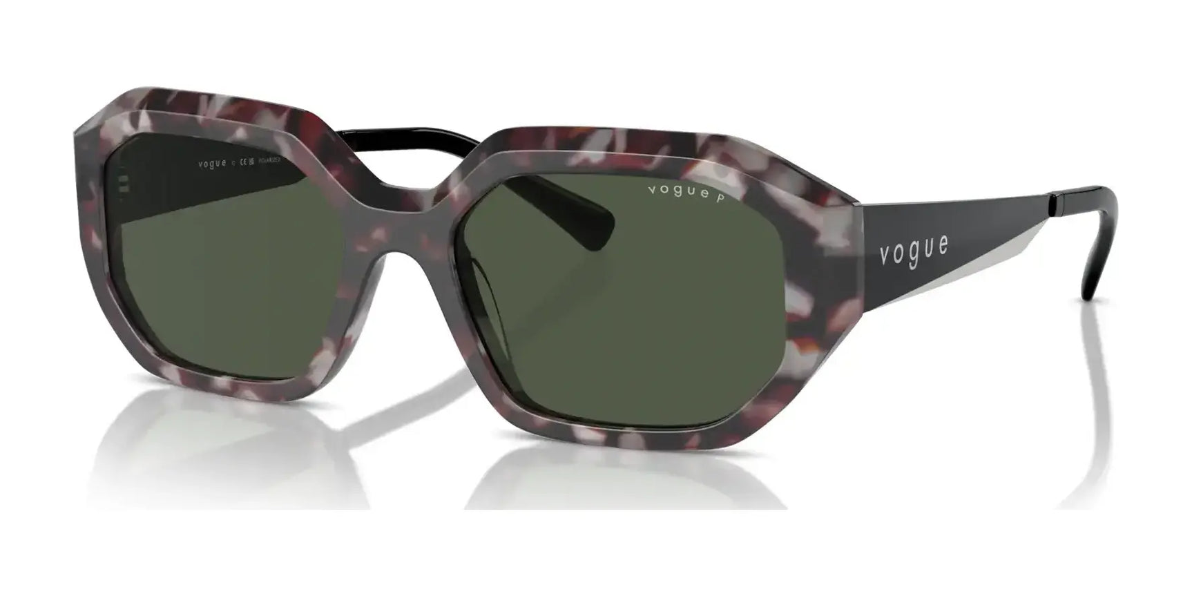 Vogue VO5554S Sunglasses Grey Tortoise / Dark Green (Polarized)