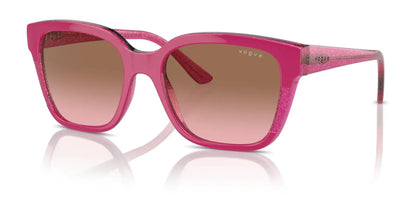 Vogue VO5558S Sunglasses Cherry / Transparent Fuchsia Glitter / Pink Gradient Brown