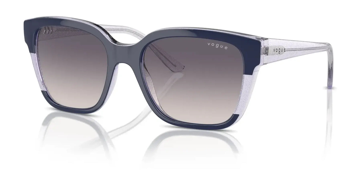 Vogue VO5558S Sunglasses Blue / Transparent Lilac Glitter / Pink Gradient Dark Grey