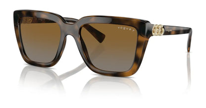 Vogue VO5575SB Sunglasses Top Dark Havana / Light Brown / Gradient Brown Polarized