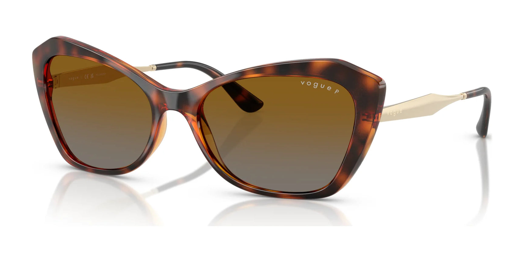 Vogue VO5626S Sunglasses Dark Havana / Grey Gradient Brown  (Polarized)
