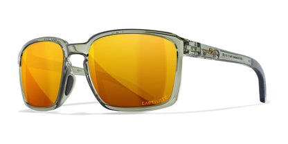 Wiley X ALFA Sunglasses Gloss Crystal Light Olive / CAPTIVATE™ Polarized Bronze Mirror