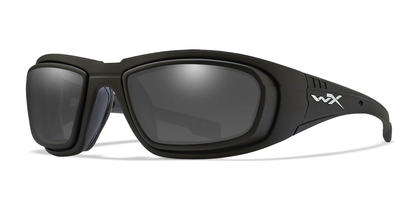 Wiley X BOSS Sunglasses Matte Black with Rx Rim / Smoke Grey