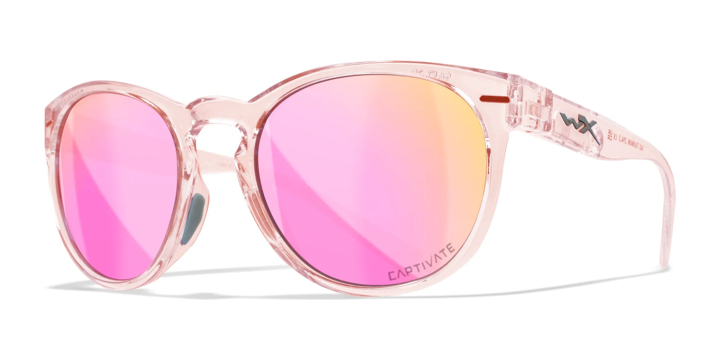 Wiley X COVERT Sunglasses Crystal Blush / CAPTIVATE™ Polarized Rose Gold Mirror