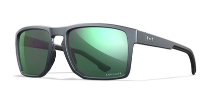 Wiley X FOUNDER Sunglasses Matte Graphite / CAPTIVATE™ Polarized Green Mirror