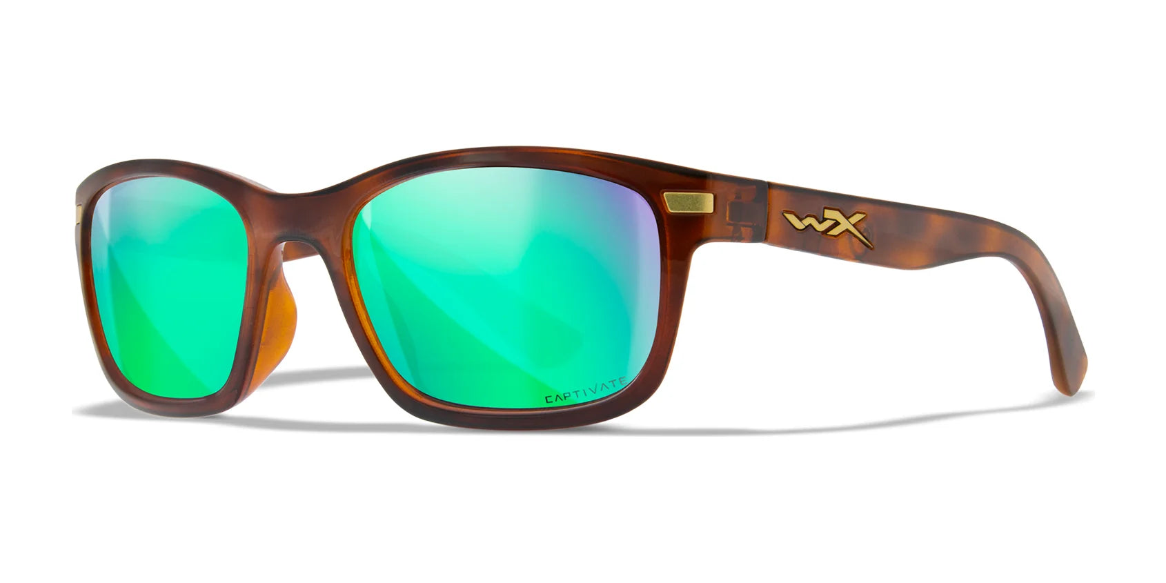 Wiley X HELIX Sunglasses Gloss Demi / CAPTIVATE™ Polarized Green Mirror