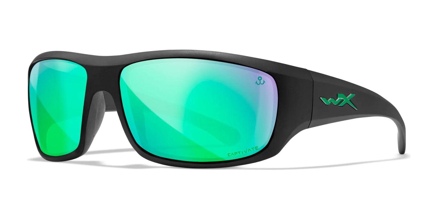 Wiley X OMEGA Sunglasses Black / CAPTIVATE™ Polarized Green Mirror