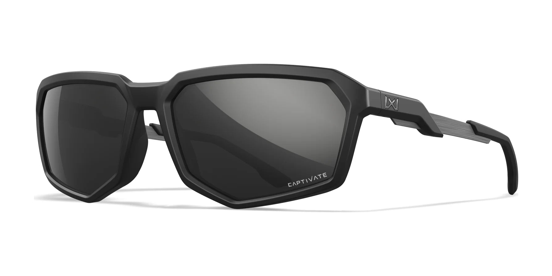 Wiley X RECON Sunglasses Matte Black / CAPTIVATE™ Polarized Black Mirror