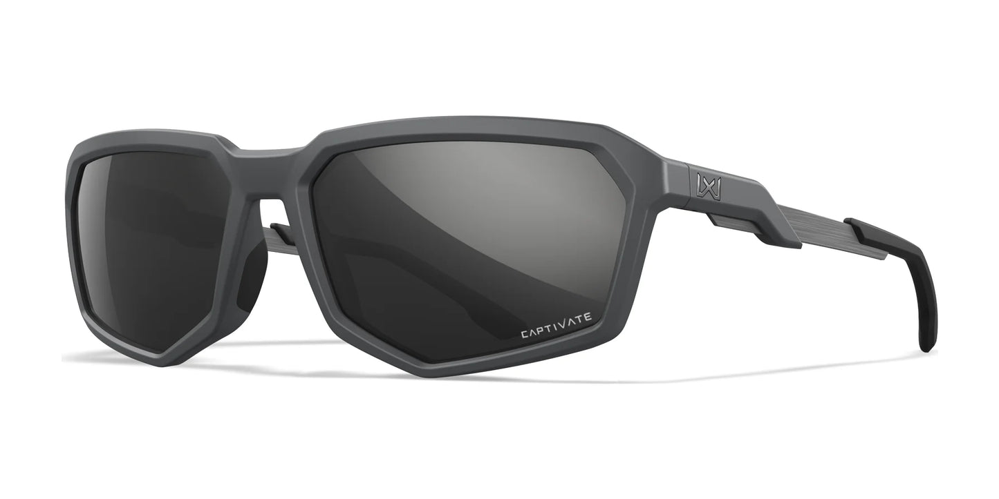 Wiley X RECON Sunglasses Matte Grey / CAPTIVATE™ Polarized Black Mirror