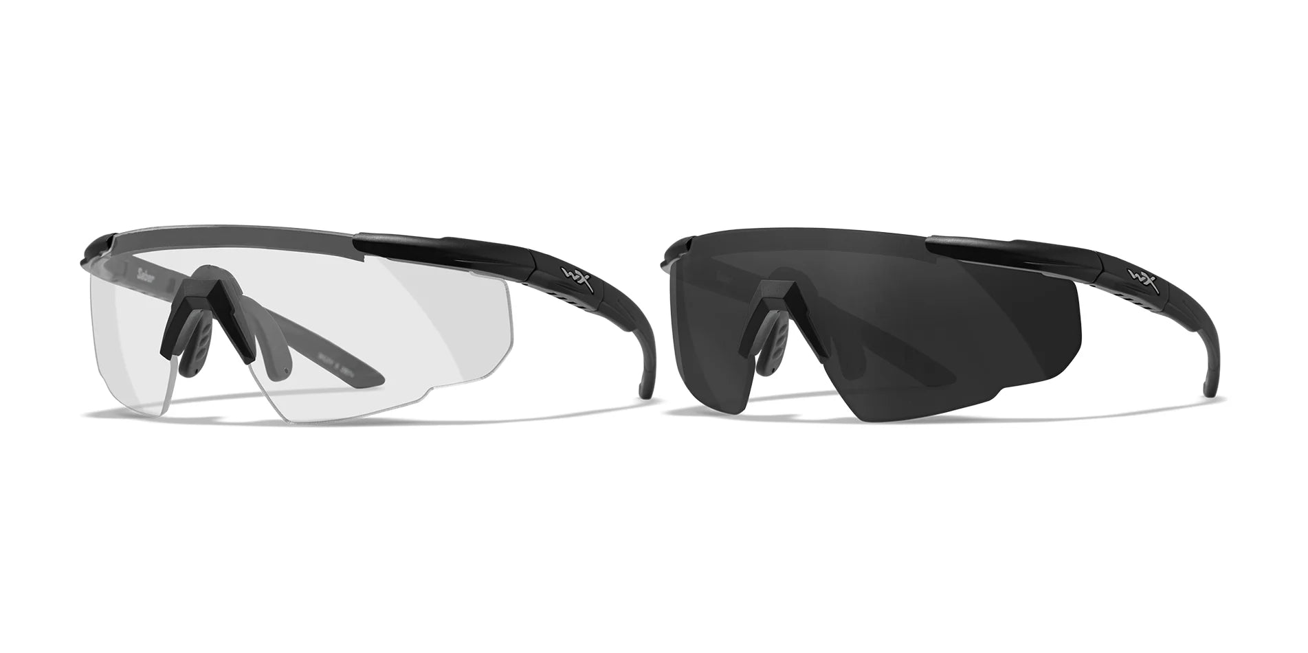 Wiley X SABER Safety Glasses Matte Black / Clear, Smoke Grey