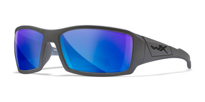 Wiley X TWISTED Sunglasses Matte Grey / CAPTIVATE™ Polarized Blue Mirror
