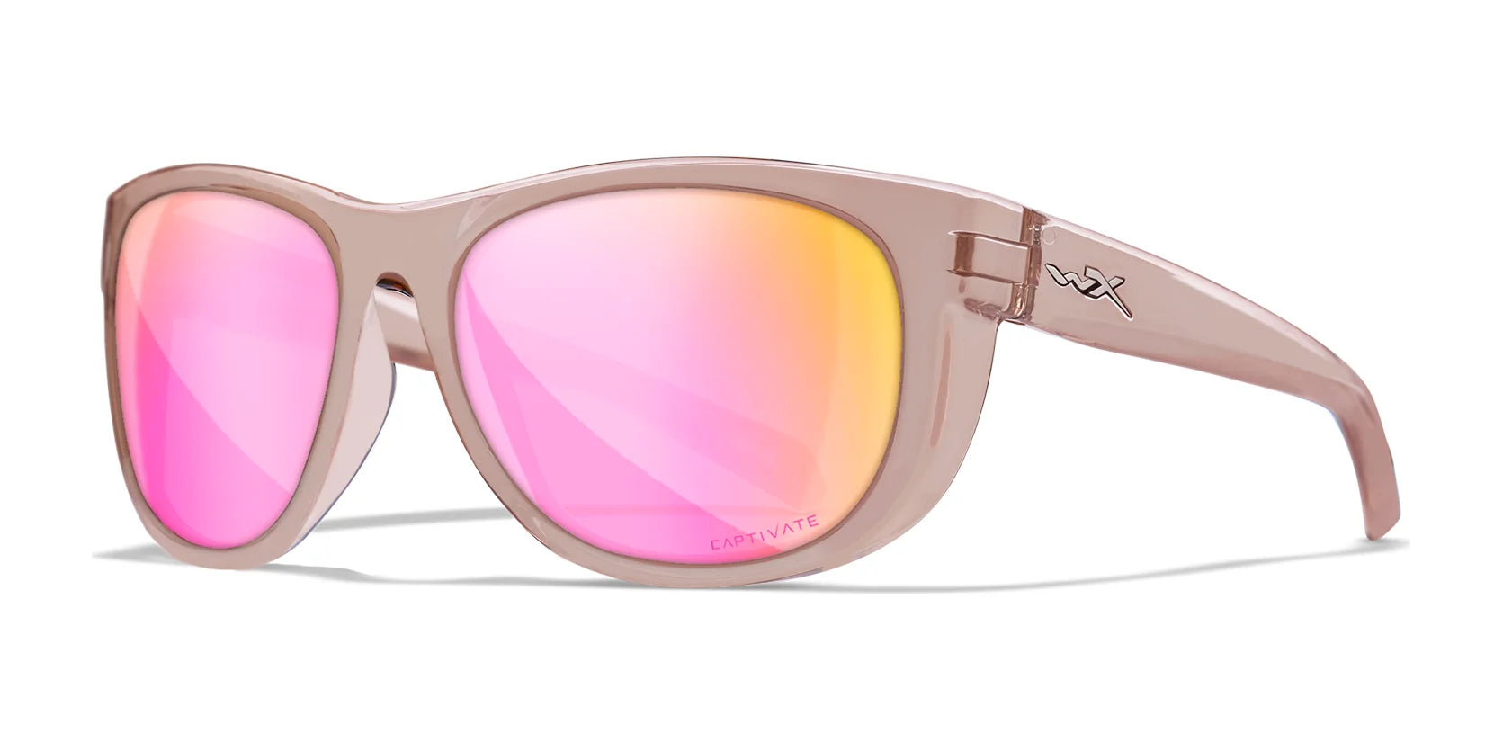 Wiley X WEEKENDER Sunglasses Crystal Blush / CAPTIVATE™ Polarized Rose Gold Mirror