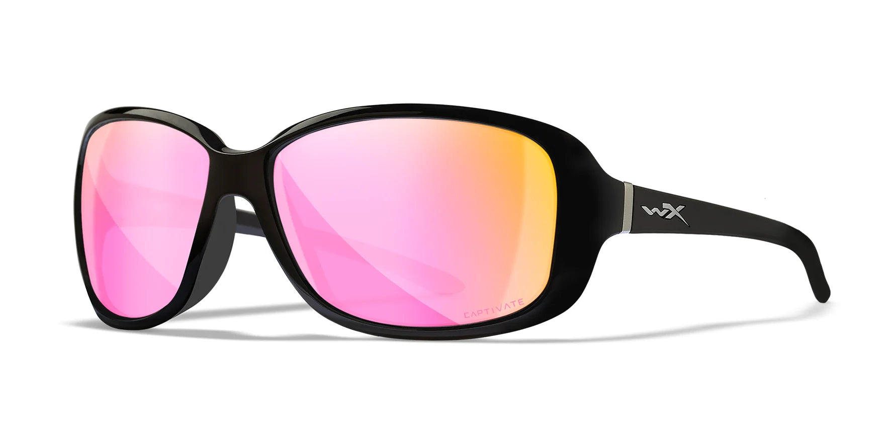 Wiley X AFFINITY Sunglasses Gloss Black / CAPTIVATE™ Polarized Rose Gold Mirror