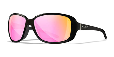 Wiley X AFFINITY Sunglasses Gloss Black / CAPTIVATE™ Polarized Rose Gold Mirror