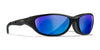 Wiley X AIRRAGE Safety Glasses | Size 61 / Gloss Black / CAPTIVATE™ Polarized Blue Mirror