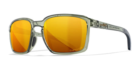 Wiley X ALFA Sunglasses Gloss Crystal Light Olive / CAPTIVATE™ Polarized Bronze Mirror