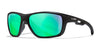 Wiley X ASPECT Sunglasses | Size 60 / Matte Black / CAPTIVATE™ Polarized Green Mirror