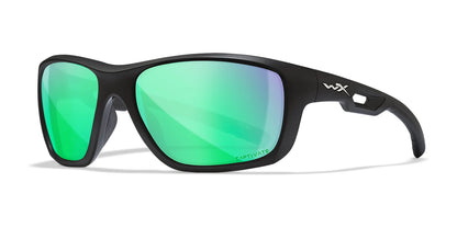 Wiley X ASPECT Sunglasses Matte Black / CAPTIVATE™ Polarized Green Mirror