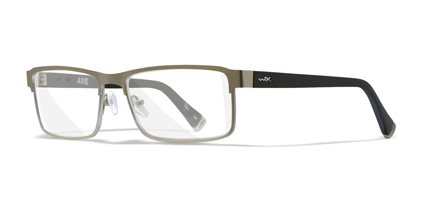 Wiley X AXIS Eyeglasses Matte Silver with Black Temples / Clear