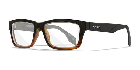 Wiley X CONTOUR Eyeglasses Gloss Black To Brown Stripe / Clear