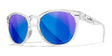 Wiley X COVERT Sunglasses Gloss Crystal Light Sapphire Blue / CAPTIVATE™ Polarized Blue Mirror