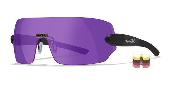 Wiley X DETECTION Sunglasses with 5 Lens Package / Black / 5 Lens Package / Size Regular