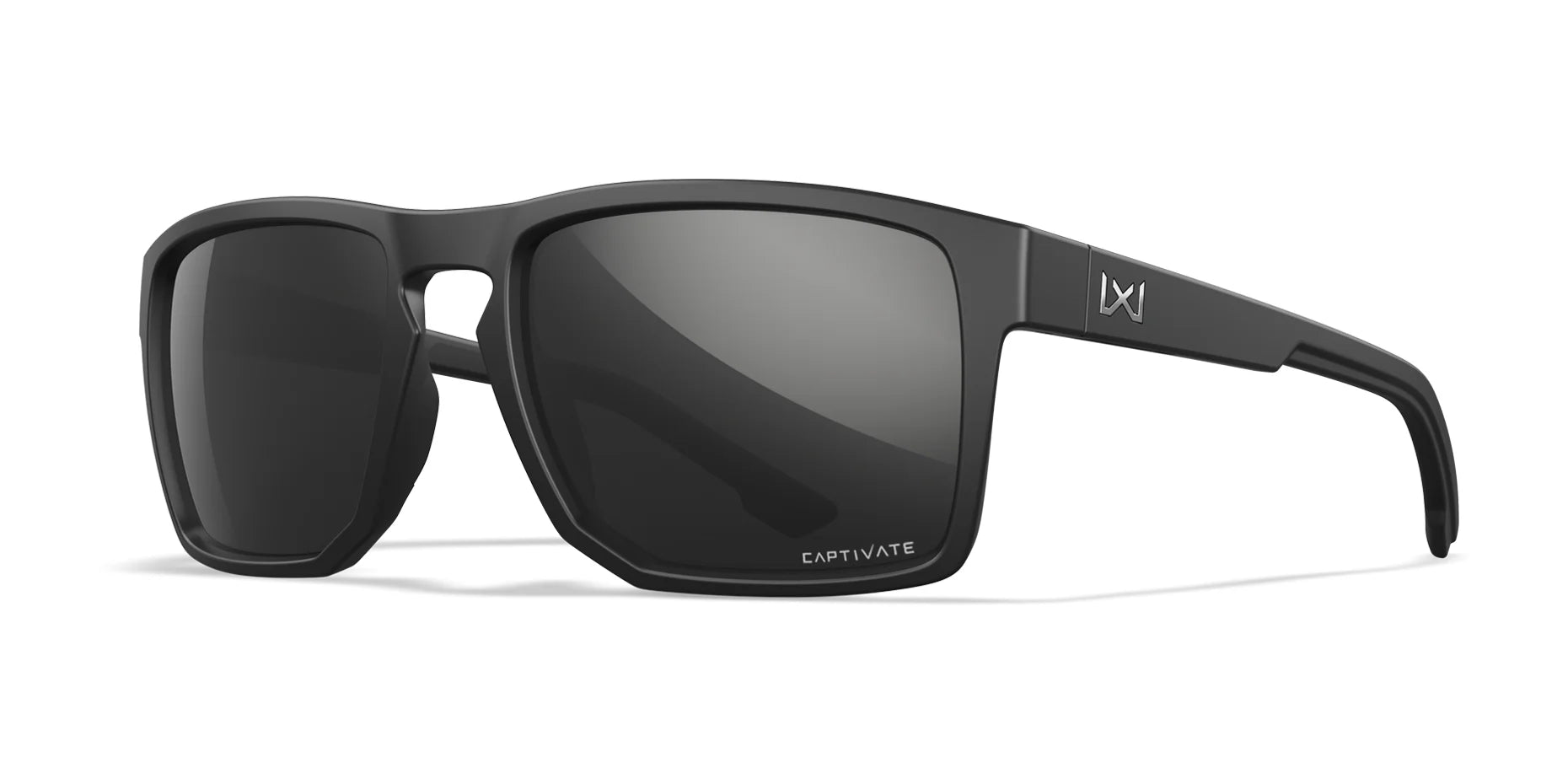 Wiley X FOUNDER Sunglasses Matte Black / CAPTIVATE™ Polarized Black Mirror