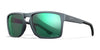 Wiley X FOUNDER Sunglasses | Size 56 / Matte Graphite / CAPTIVATE™ Polarized Green Mirror