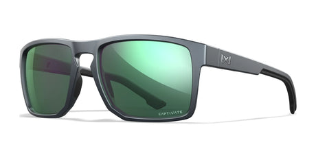 Wiley X FOUNDER Sunglasses Matte Graphite / CAPTIVATE™ Polarized Green Mirror