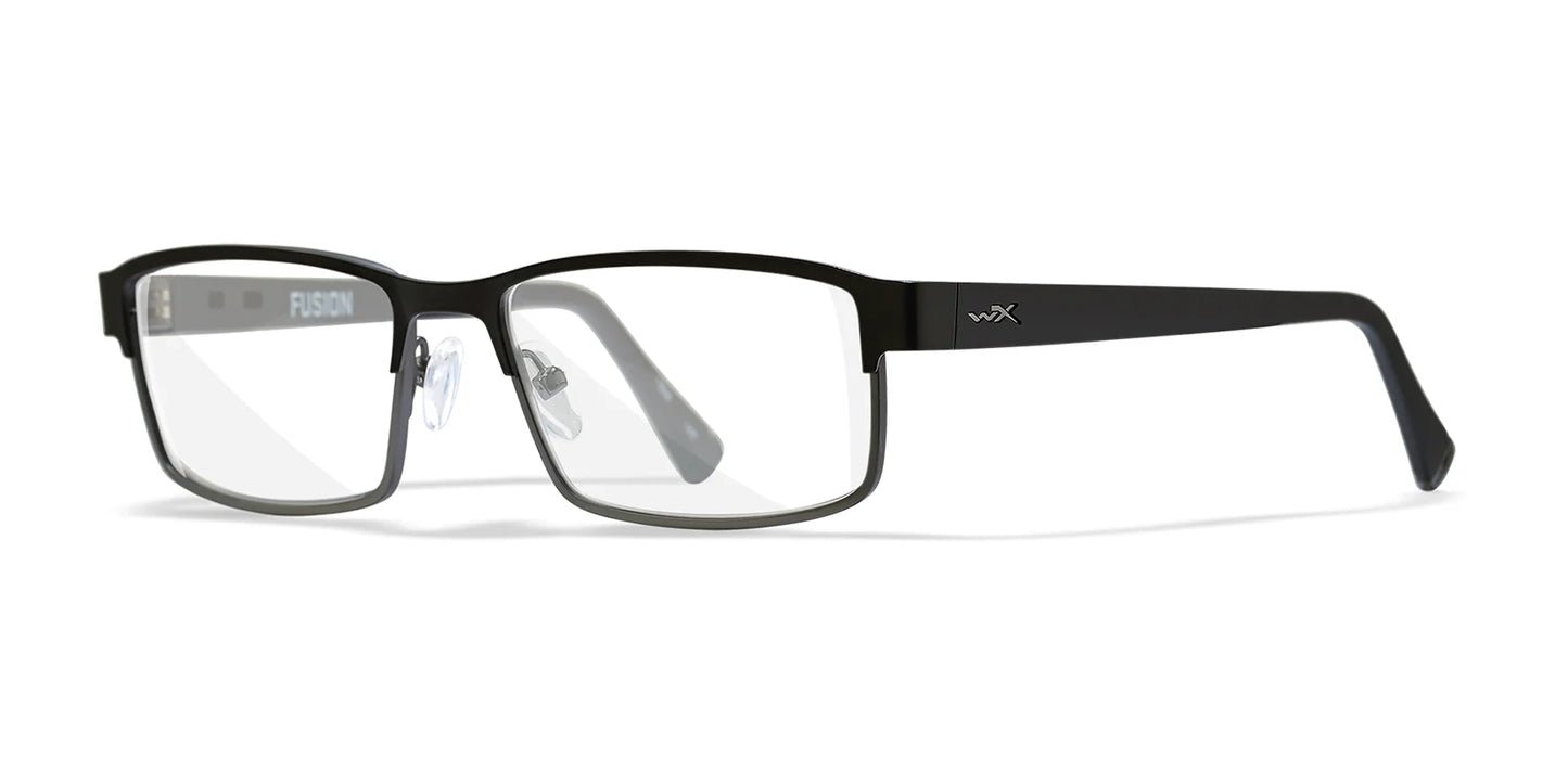 Wiley X FUSION Eyeglasses Matte Black with Gunmetal Temples / Clear