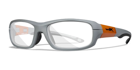 Wiley X GAMER Eyeglasses Matte Grey with Gloss Orange Frame / Clear