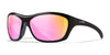Wiley X GLORY Sunglasses | Size 63 / Gloss Black / CAPTIVATE™ Polarized Rose Gold Mirror