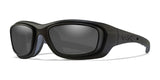 Wiley X GRAVITY Safety Glasses Matte Black with Rx Rim / Smoke Grey