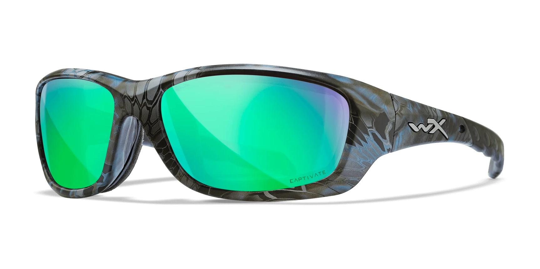 Wiley X GRAVITY Safety Glasses Kryptek® Neptune™ / CAPTIVATE™ Polarized Green Mirror