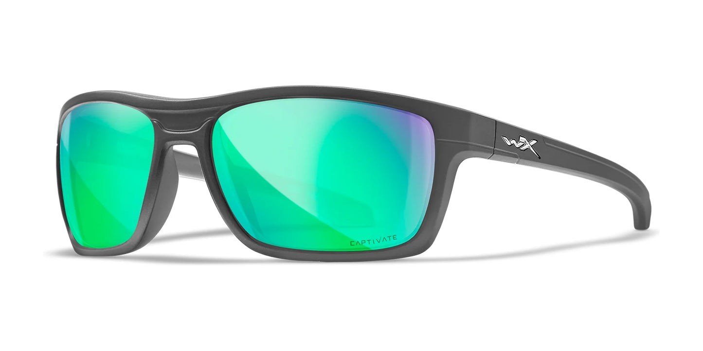 Wiley X KINGPIN Sunglasses Matte Graphite / CAPTIVATE™ Polarized Green Mirror