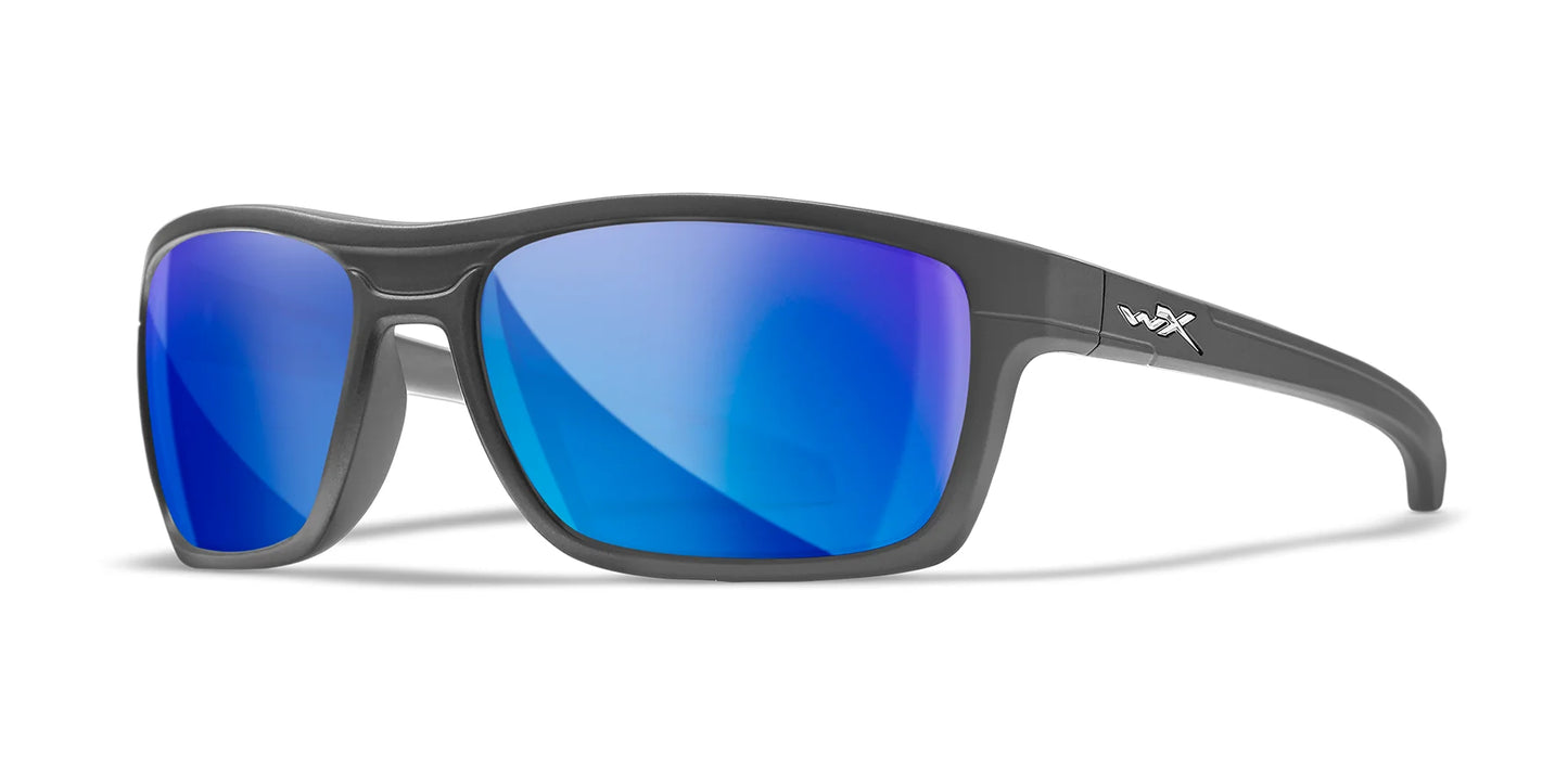 Wiley X KINGPIN Sunglasses Matte Graphite / Polarized Blue Mirror