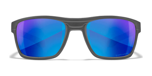 Wiley X KINGPIN Sunglasses / Size 60 / Matte Graphite / CAPTIVATE™ Polarized Blue Mirror