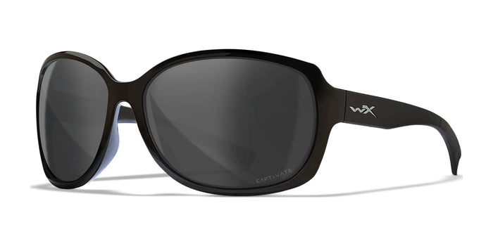 Wiley X MYSTIQUE Sunglasses | Size 64 / Gloss Black / CAPTIVATE™ Polarized Grey