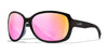 Wiley X MYSTIQUE Sunglasses | Size 64 / Gloss Black / CAPTIVATE™ Polarized Rose Gold Mirror
