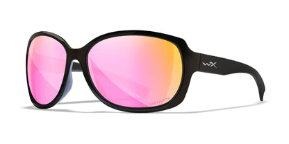 Wiley X MYSTIQUE Sunglasses Gloss Black / CAPTIVATE™ Polarized Rose Gold Mirror