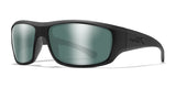 Wiley X OMEGA Safety Glasses Matte Black / Polarized Green Platinum Flash