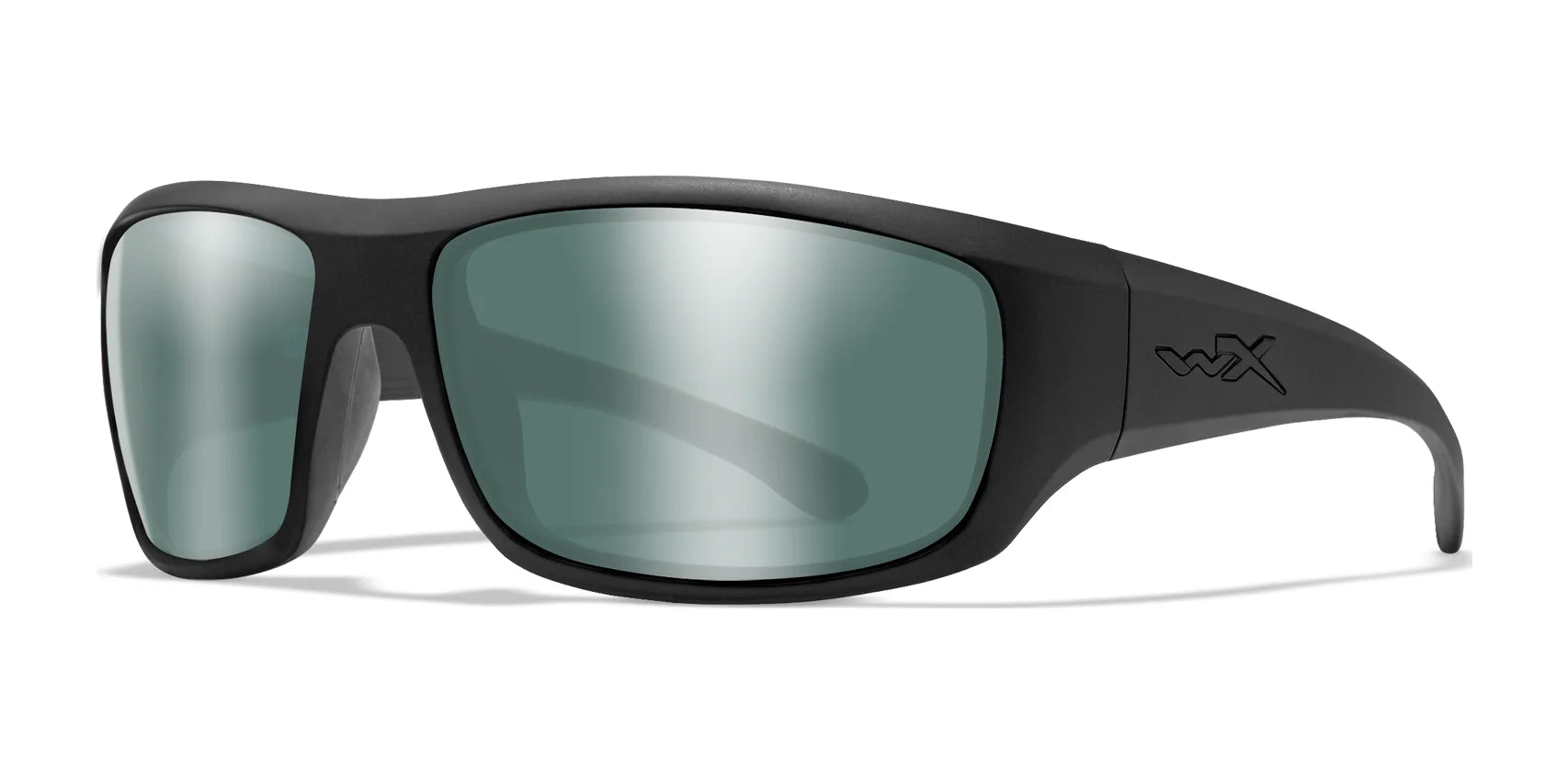 Wiley X OMEGA Safety Glasses Matte Black / Polarized Green Platinum Flash