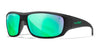 Wiley X OMEGA Safety Glasses | Size 66 / Black / CAPTIVATE™ Polarized Green Mirror
