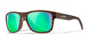 Wiley X OVATION Sunglasses | Size 56 / Matte Woodgrain / CAPTIVATE™ Polarized Green Mirror
