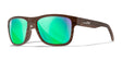 Wiley X OVATION Sunglasses Matte Woodgrain / CAPTIVATE™ Polarized Green Mirror