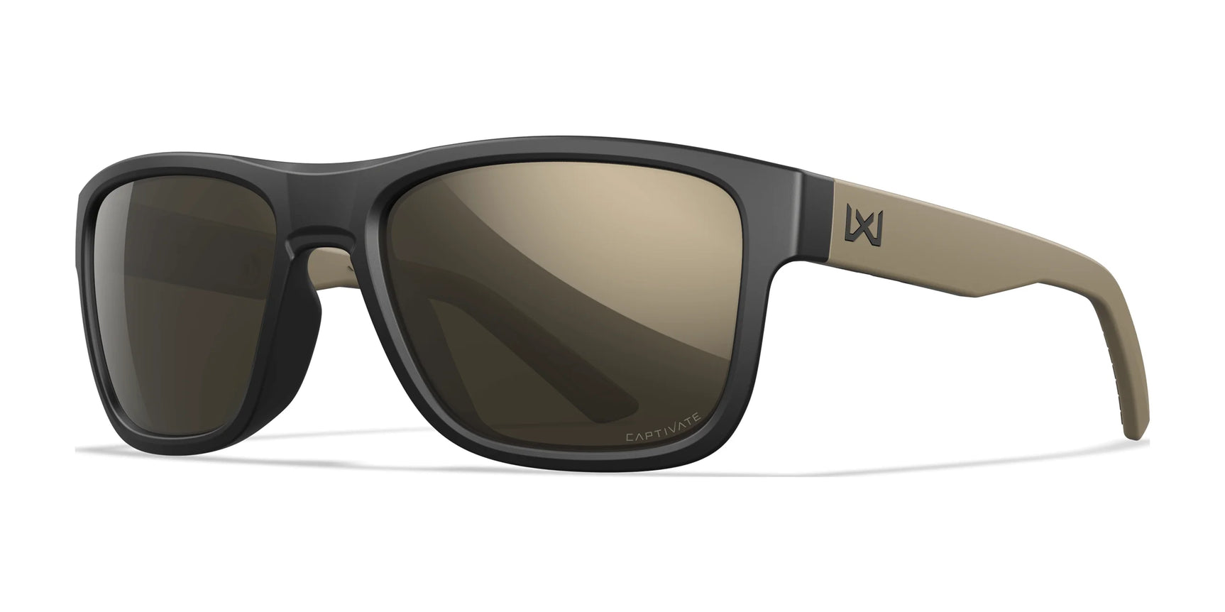 Wiley X OVATION Sunglasses Matte Black / CAPTIVATE™ Non-Polarized Tungsten Mirror